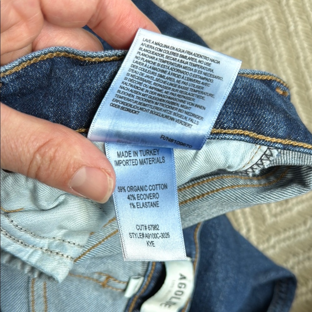 Agolde Dark Blue Straight-Leg Jeans - Picture 3 of 4